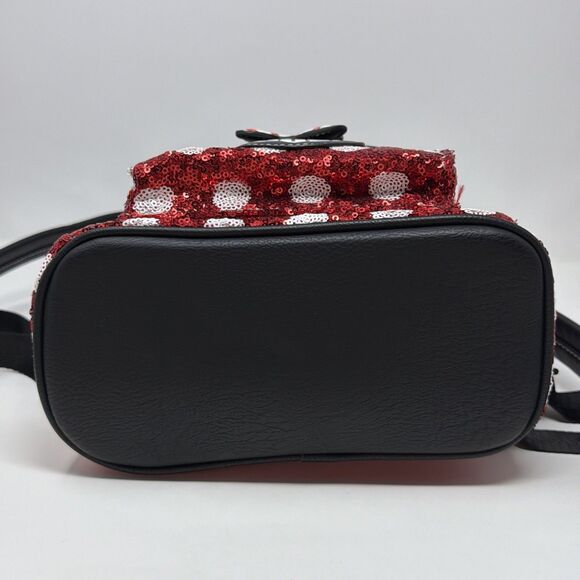Disney Parks Minnie Mouse Sequin Polka Dot Loungefly Mini Backpack Red main image 13
